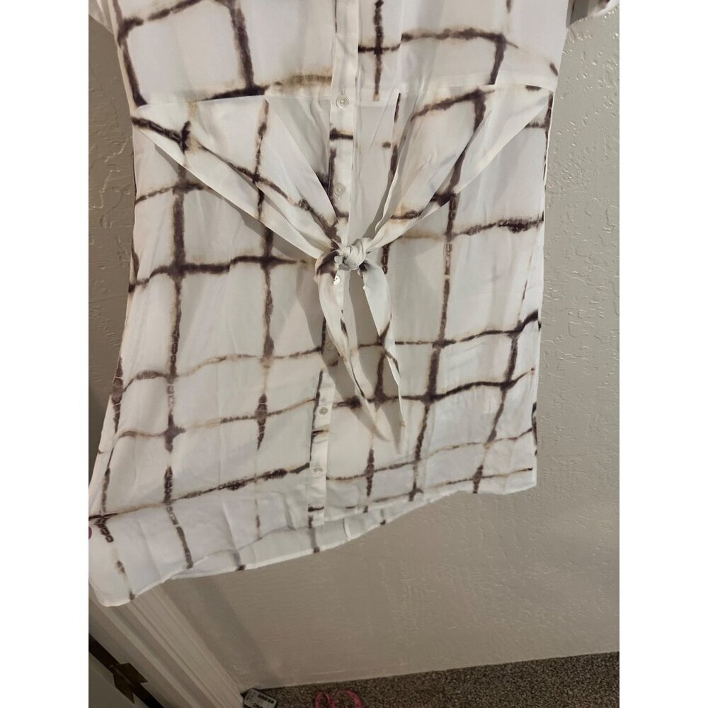 NWT Ecru Y Silk Knightley Belted Mini Button Up Scandi Girl  Shirt Dress - Picture 4 of 12